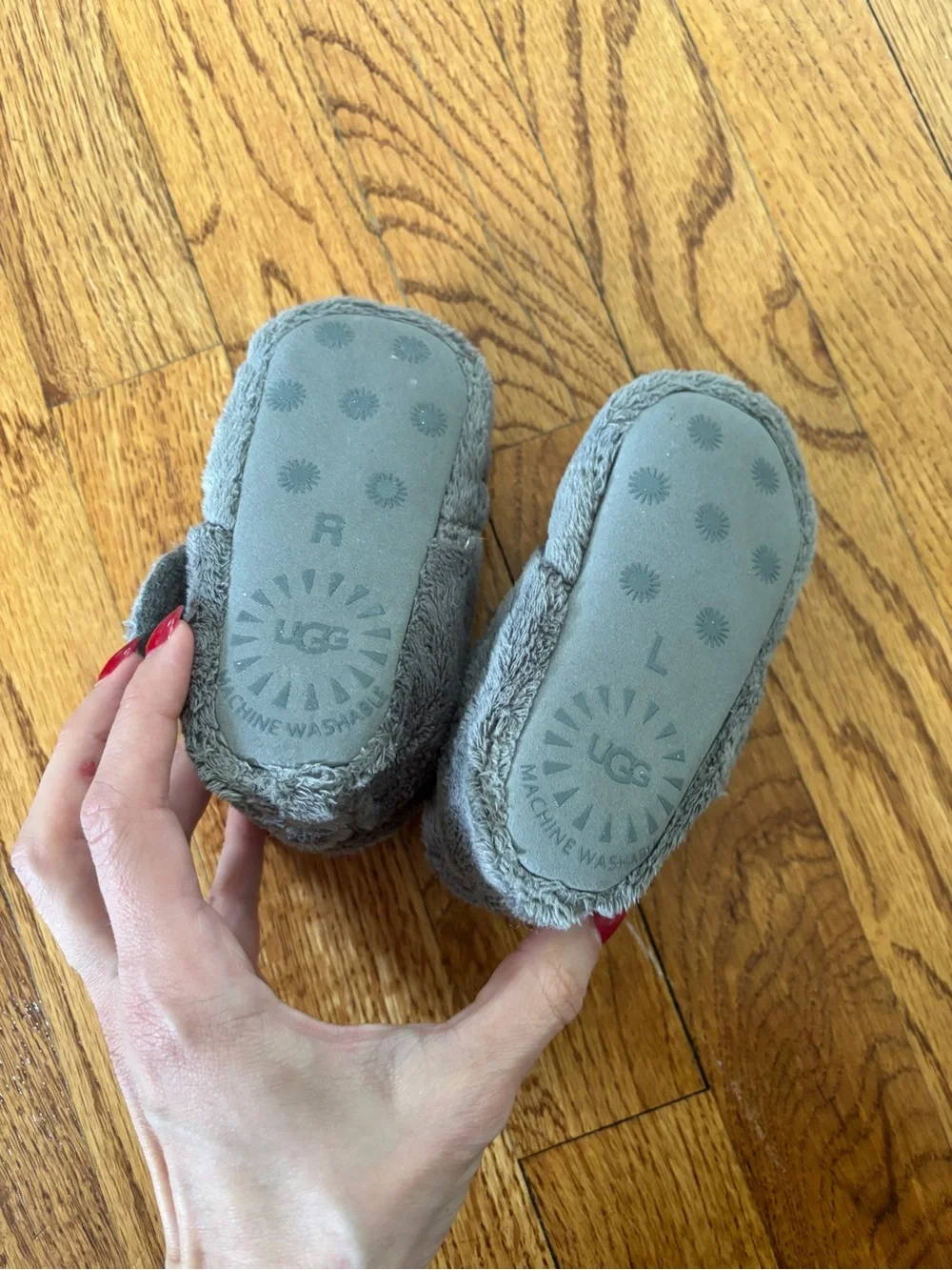 UGG Gray Plush Bixby Booties